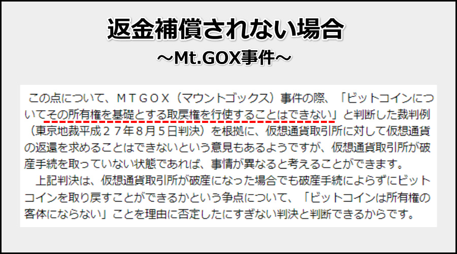 MtGOXの返金補償